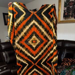 Vibrant Geometric Patterned Dress